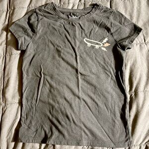 Cat & Jack Kids Girls Short Sleeve Skateboard Shirt Size Small 6 6X Gray